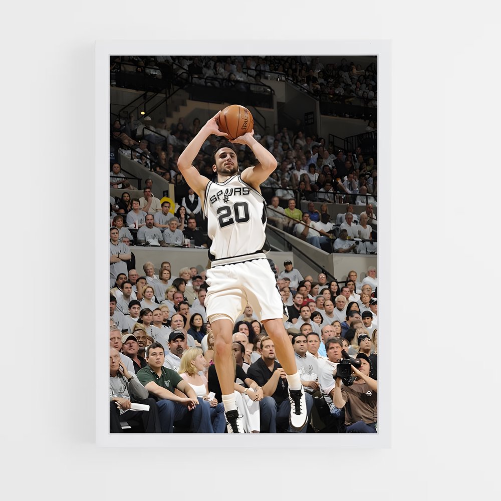 Poster Manu de ginobili – affiche Basketball (vue 3)